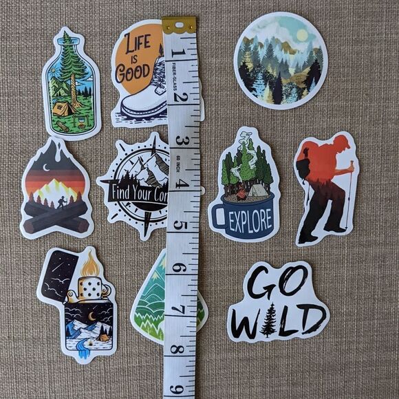 Hiking trail adventure inspired outdoor stickers set of 10 pcs New H011 - Picture 2 of 5